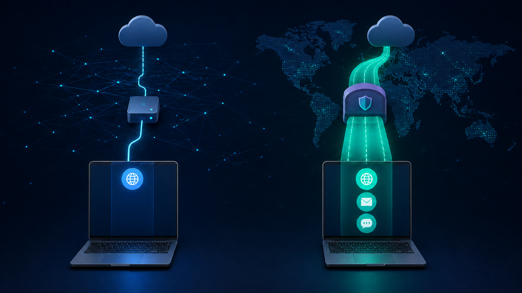 Сравнение browser-only proxy и VPN для всего устройства